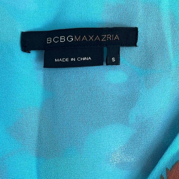 BCBG MAXAZRIA | Bright Blue/Pink Tie-Back Sundress (S) - Picture 6 of 6